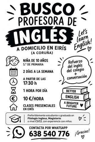 Busco profe de Ingles a domicilio