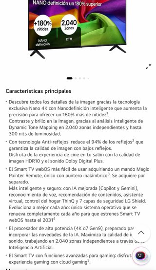 Smart TV LG 50 4K UHD AI NU80