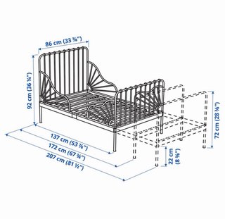 Cama Ikea extensible forja + colchón
