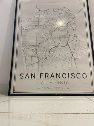 Cuadro Mapa San Francisco 90x60
