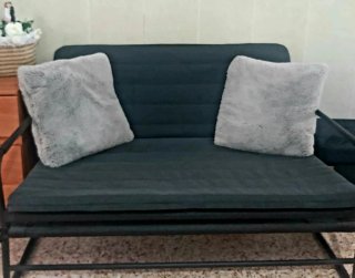 Sofá Cama Negro y Gris