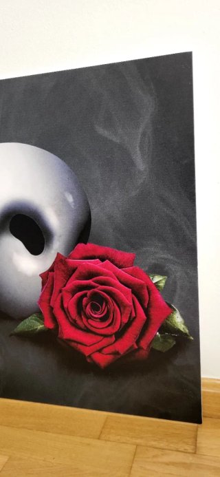 Cuadro poster Máscara y Rosa Roja