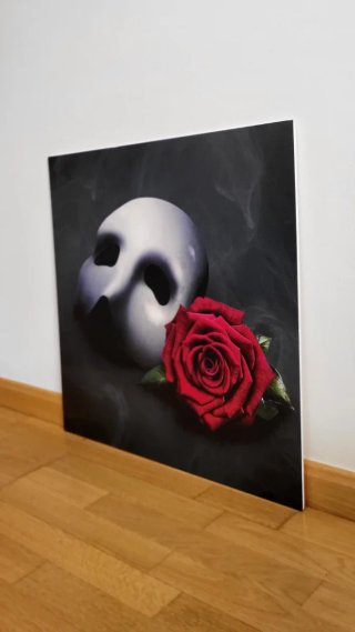 Cuadro poster Máscara y Rosa Roja