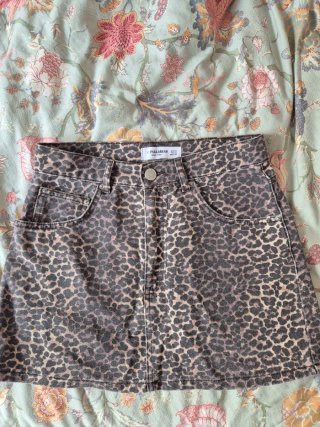 Minifalda vaquera leopardo