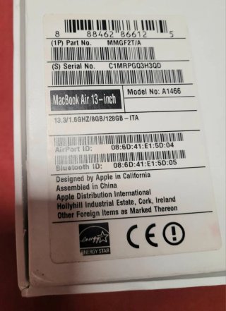 MacBook Air 13 128GB Argento