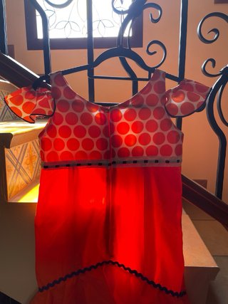 Vestido de Flamenca Naranja con Lunares