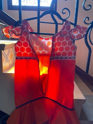 Vestido de Flamenca Naranja con Lunares