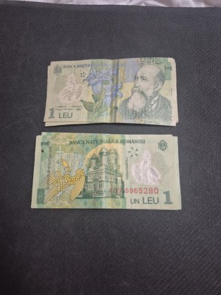 14 Billetes de 1 Leu Rumano