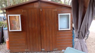 Caravana Fija en camping La Sureda en el Montseny