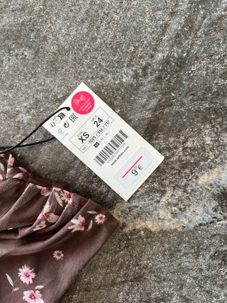 Body floral marrón chocolate XS nuevo con etiqueta