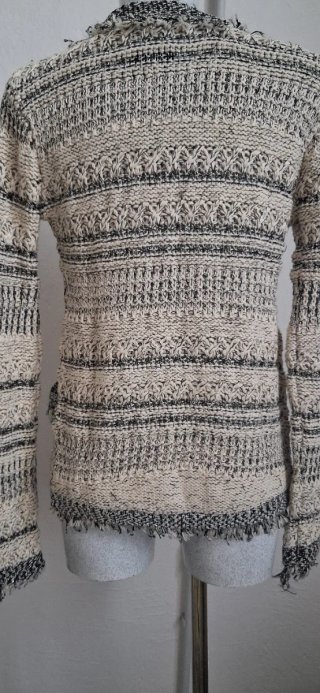 Giacca maglia cotone beige/nera