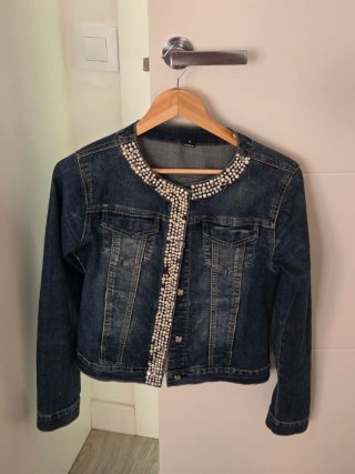 Cazadora vaquera pedrería Talla S/M