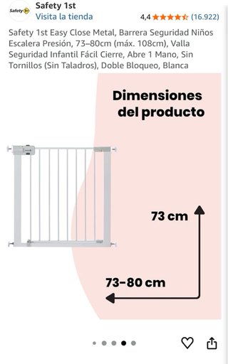 Barrera Seguridad Safety 1st + Extensión