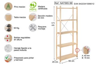Estantería Pino Macizo Astigarraga