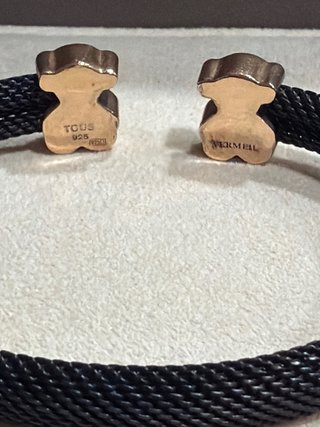 Pulsera Tous Plata y Malla Negra