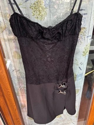 Mini abito pizzo nero