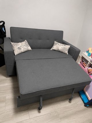 Sofá Cama 3 Plazas Tela Gris