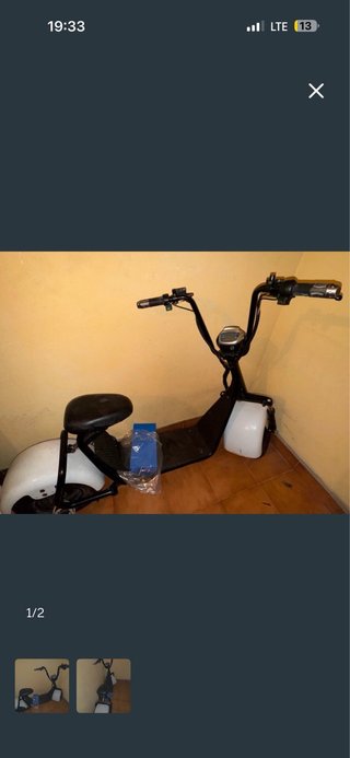 Citycoco Scooter Eléctrica Blanca y Negra