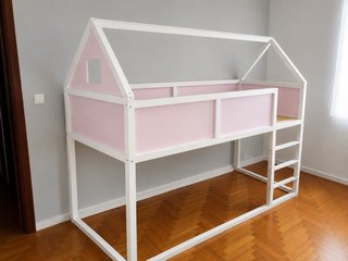 Cama infantil para somier 90x200 tipo casa