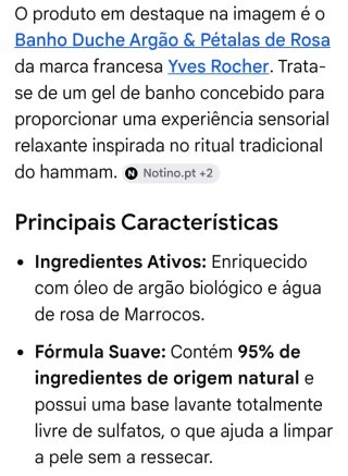 Gel de Banho Yves Rocher Argan & Pétalas de Rosa