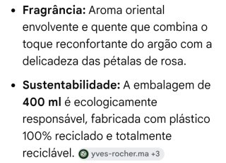 Gel de Banho Yves Rocher Argan & Pétalas de Rosa