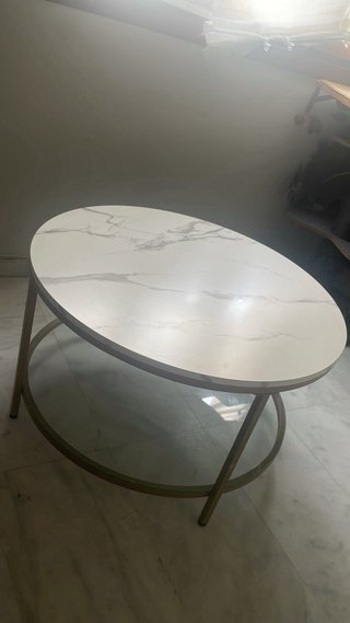 Mesa Redonda Dorada y Mármol