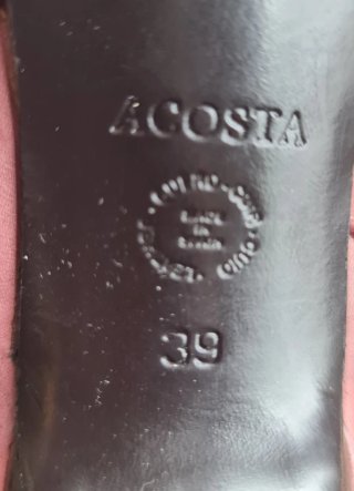 Botines Acosta Piel Tacon Punta Rosa Morado