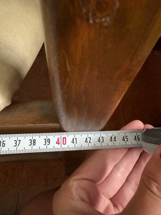 6 sillas vintage años 70 madera tapizadas beige
