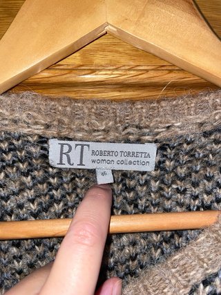 Jersey Roberto Torretta Geometrico Marrón Gris