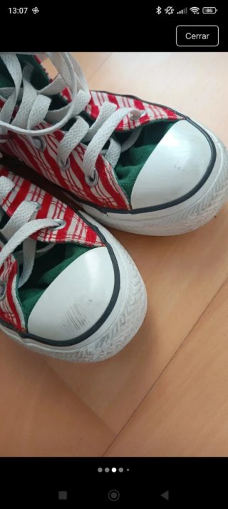 Zapatillas Converse Altas Rayas Rojas y Verdes