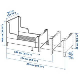 Cama infantil Ikea extensible blanca