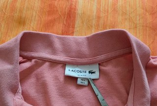 Polo Lacoste Slim Fit Rosa Algodón Talla L