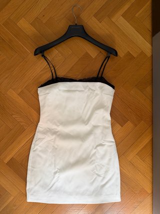 Vestido blanco con encaje negro Talla M