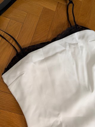 Vestido blanco con encaje negro Talla M