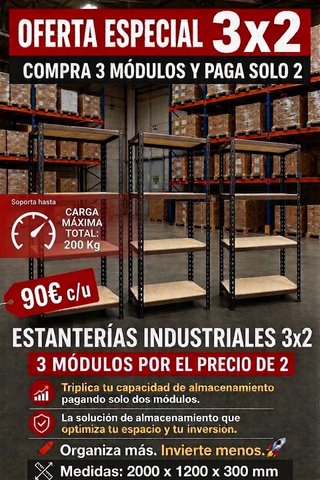 Estanterías Industriales 3x2 - 90€