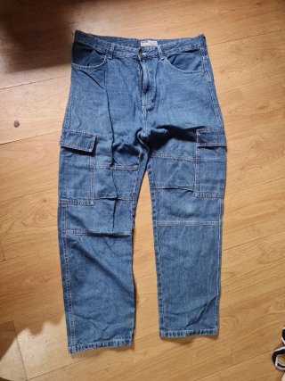 Pantalones Cargo Denim Bershka Talla 44