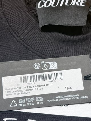 Sudadera Versace Jeans Couture Negra Talla L