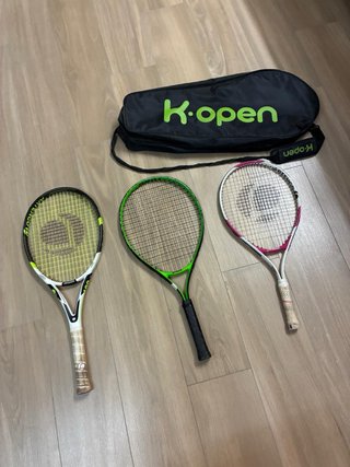 3 raquetas de tenis para niño + funda