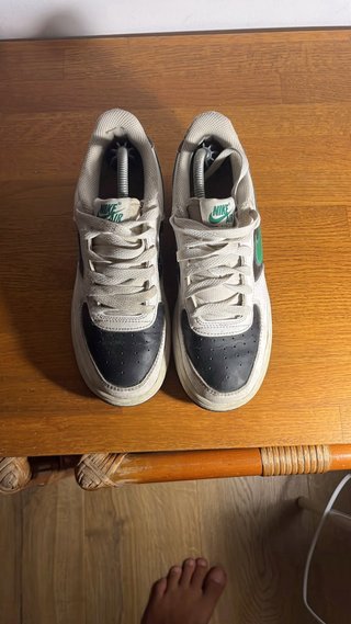 Nike Air Force 1 Talla 37.5 Negro Verde Blanco