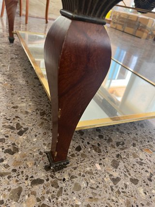 Mesa de centro clásica madera y cristal