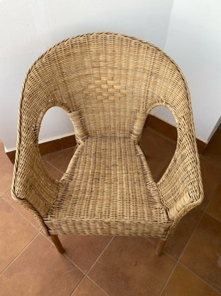 Sillón de ratán/ bambú tejido a mano