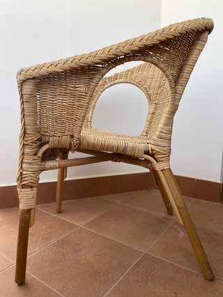 Sillón de ratán/ bambú tejido a mano