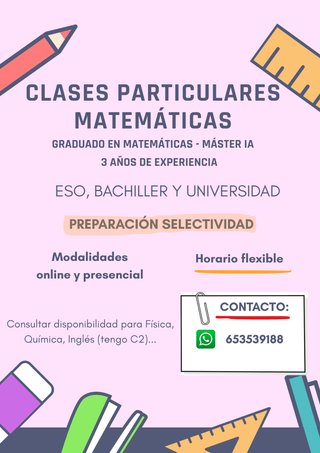 Clases particulares de Matemáticas - Selectividad