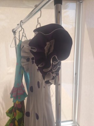 Vestido Sevillana Lunares Morados