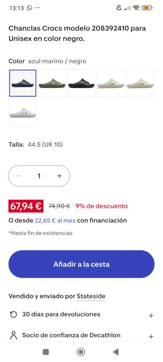 Chanclas Crocs Mellow Recovery Negras