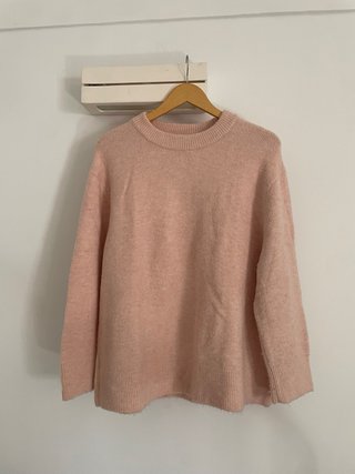 Stradivarius Jersey Rosa Palo Cuello Redondo