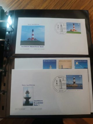Faros. Enteros postales y sobres PDC. Lote 1