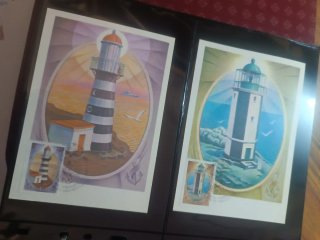 Faros. Enteros postales y sobres PDC. Lote 1