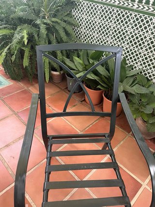 Conjunto 4 Sillas Jardín Metal Verde