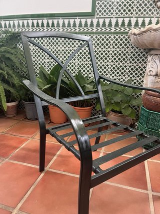 Conjunto 4 Sillas Jardín Metal Verde